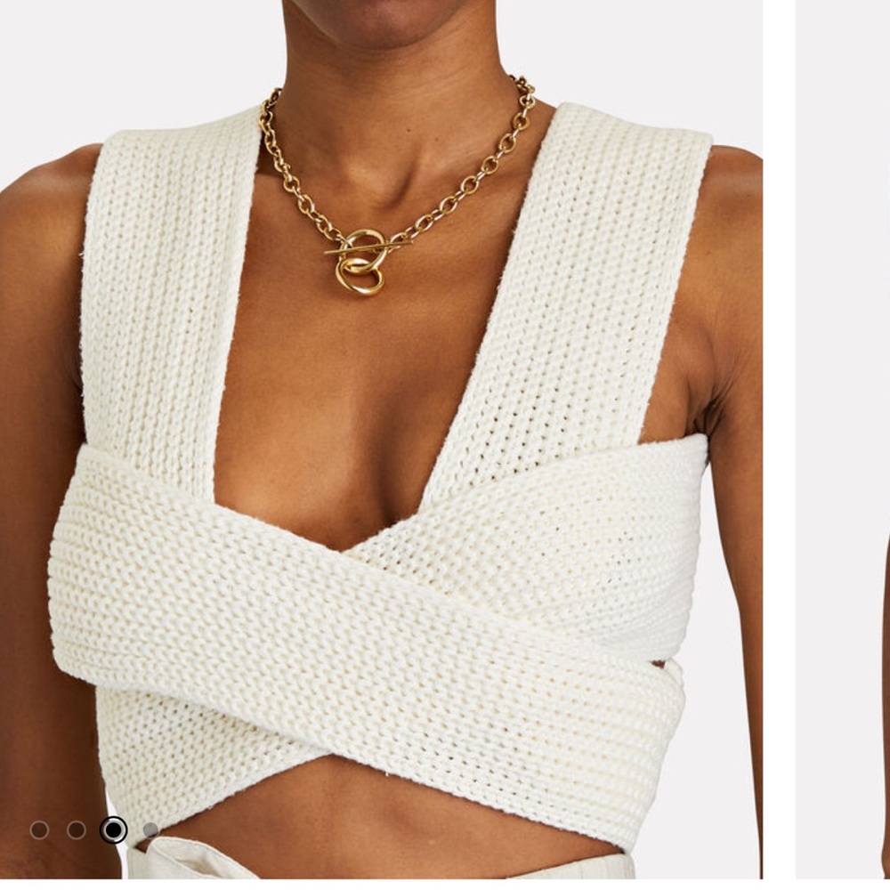NWT Simonett knit cotton wrap top